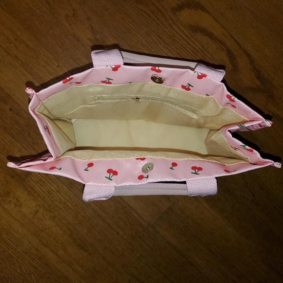 Nylon Tote with Cherries in Pink - Picture 7 of 8